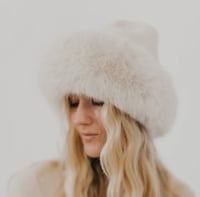 Image 1 of Faux Fur Knit Hat