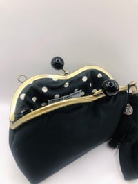 Image 5 of Black Velvet Evening Wristlet Clutch