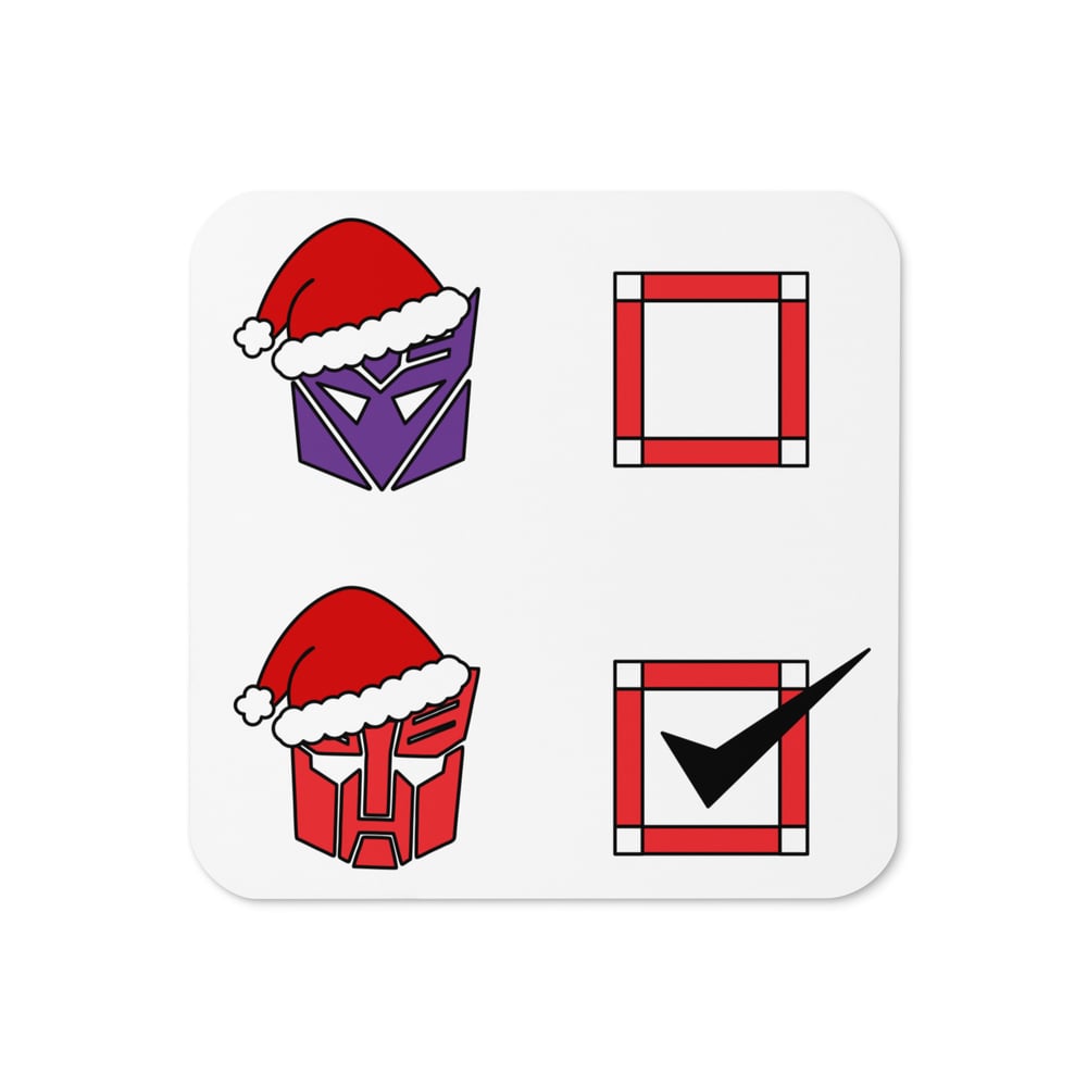 Image of Christmas Novelty Bot or Con? Bot! Cork-back coaster