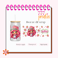 Girly Shortcake UV DTF Cup wrap