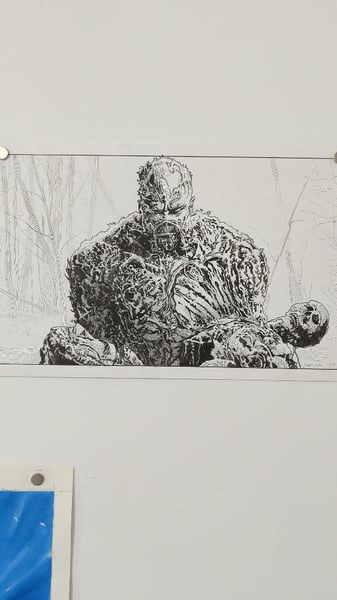 Image of Ink drawing by Joseph Silver - SwampThing