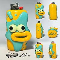 Image 1 of Teal/Yellow Paint Splat 1 Of 1 Clay Lighter Case