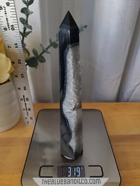 Image 3 of 8" Black Onyx Agate Tower Natural Healing Crystal 2 Styles