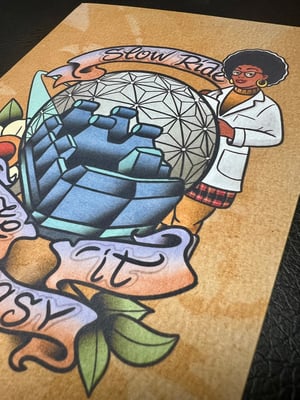 Image of 5x7" "Slow Ride" Spaceship Earth Inspired Print