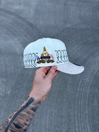 Image 4 of  MULTI TONE OFF WHITE SWEATER VISOR LA DODGERS CUSTOM FITTED CAP