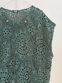 Image 2 of Crochet green vest (m-xl)
