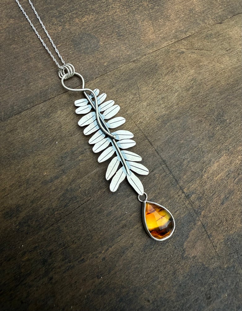 Image of Honey Locust Leaf Montana Agate Necklace