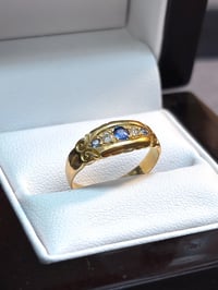 Image 2 of Sapphire & Diamond Boat Ring