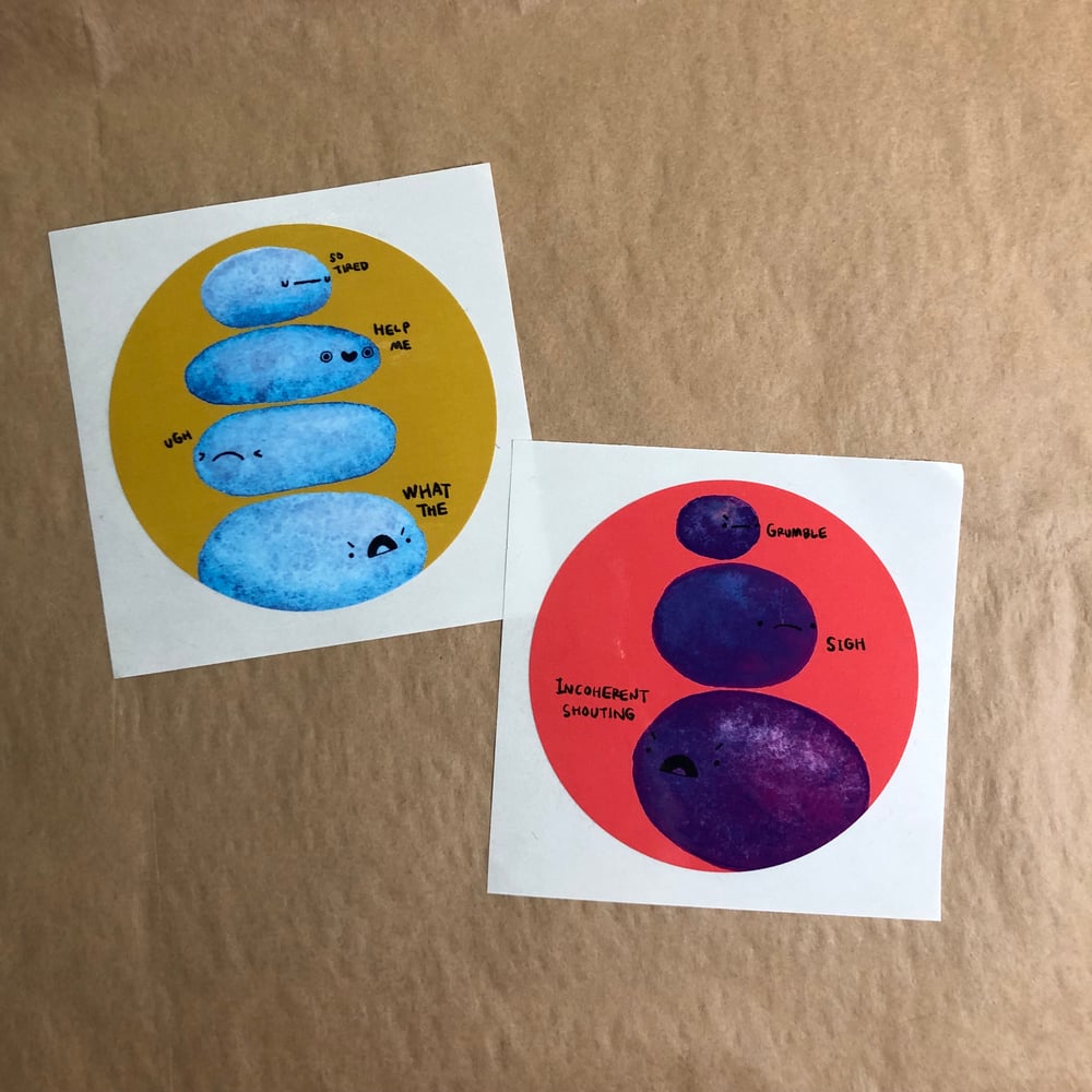 Image of XL lumpy friends saying stuff stickers