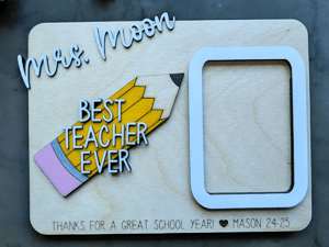 Image of Personalized Wooden Teacher Photo Frame, Teacher Appreciation Gifts, Cute Gifts for Teachers, Custom