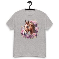 Image 8 of Unisex classic tee, Floral Majesty Horse Equestrian Tee