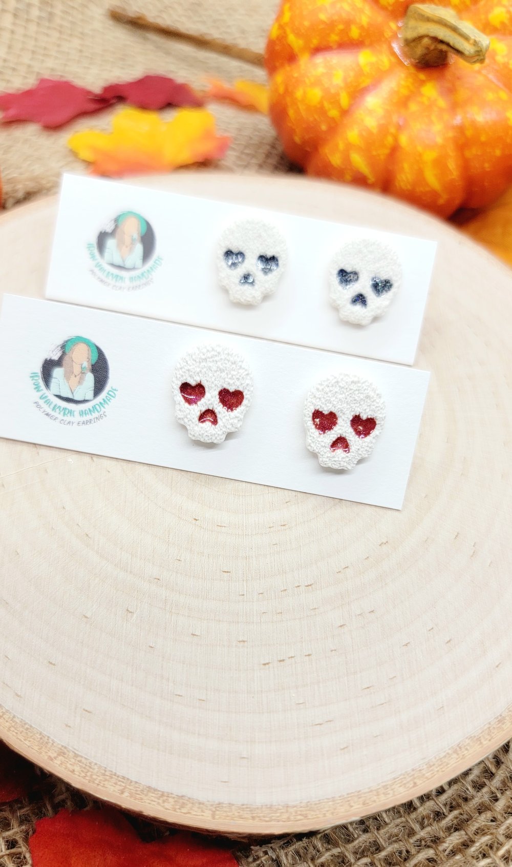 Image of Heart Eye Skull Studs