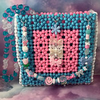 Image 2 of Pink Blue Beaded Kandi Decora Purse Bag