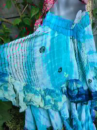 Image 11 of Wanderlust maxi skirt / bandeau dress -blue with flashes of purple pink 8-16 uk