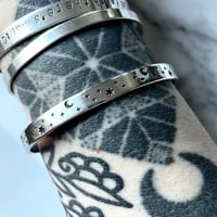 Image 3 of Handmade Sterling Silver Star And Moon Cuff Bracelet 925