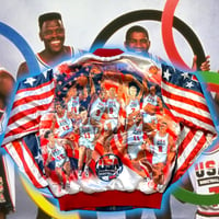 Image 1 of 💎 Vintage 💎 1992 USA 🇺🇸 Dream Team 🏀 Fanimation Chalk Line Jacket 🧥 