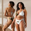 White Black and Yellow String Bikini