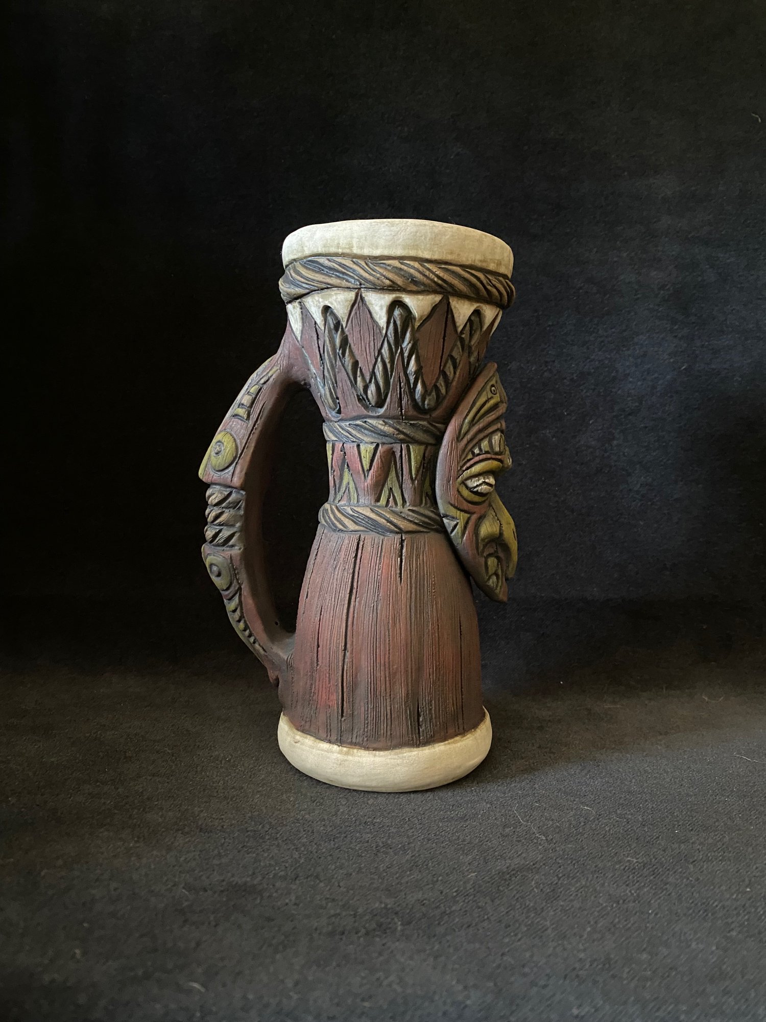 Image of (PRE-ORDER) Matte PNG Inspired Drum Mug - Dark Red - No Carving On Bottom- US Shipping Included 