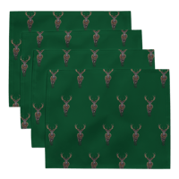 Placemat Set (deer on dark green)