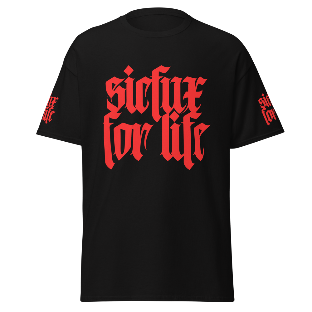 Image of Red Print Sicfux for Life Heavy Weight Oversized Tee