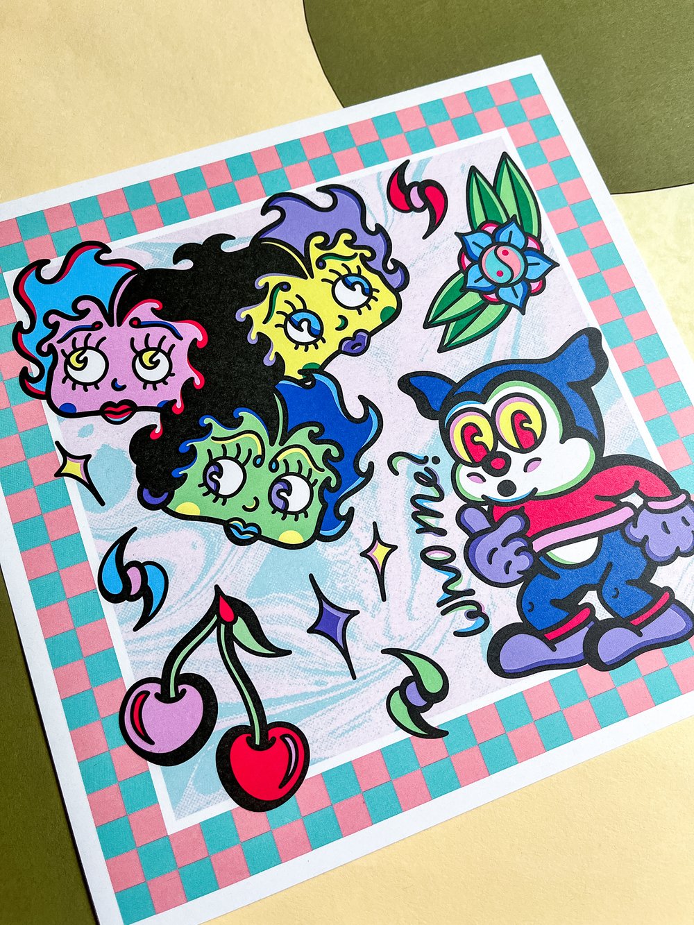 Image of Betty Boop & Bimbo Square Print