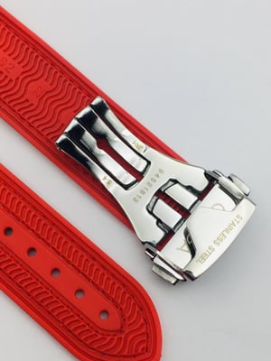 Image of 20mm-22mm blue/red Nylon silicone Rubber Watch Strap Band,Omega seamaster Planet Ocean.