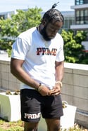 Red Script Tee- White
