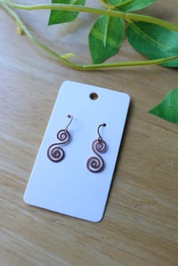 Image 3 of Copper Swirl ‘S’ Earrings