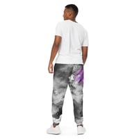 Image 5 of Black Watercolor And Colorful Neon Skull and Pentagram  Unisex track pants