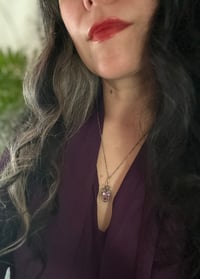 Image 8 of Superbe pendentif en argent massif, améthyste et perle, avec chaîne, époque Art Déco, 1910-30