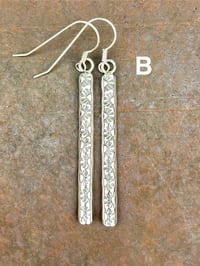 Image 3 of Sterling Stamped Pendulum Earrings
