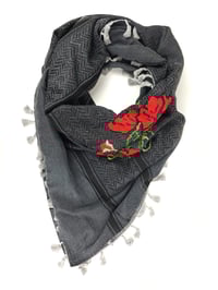 Image 1 of Black Original @hirbawi keffiyeh- hand stitched embroidery Palestine 