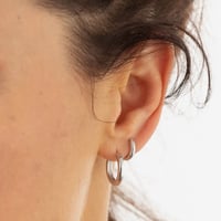 Image 2 of Scream Pretty Large Silver Huggies