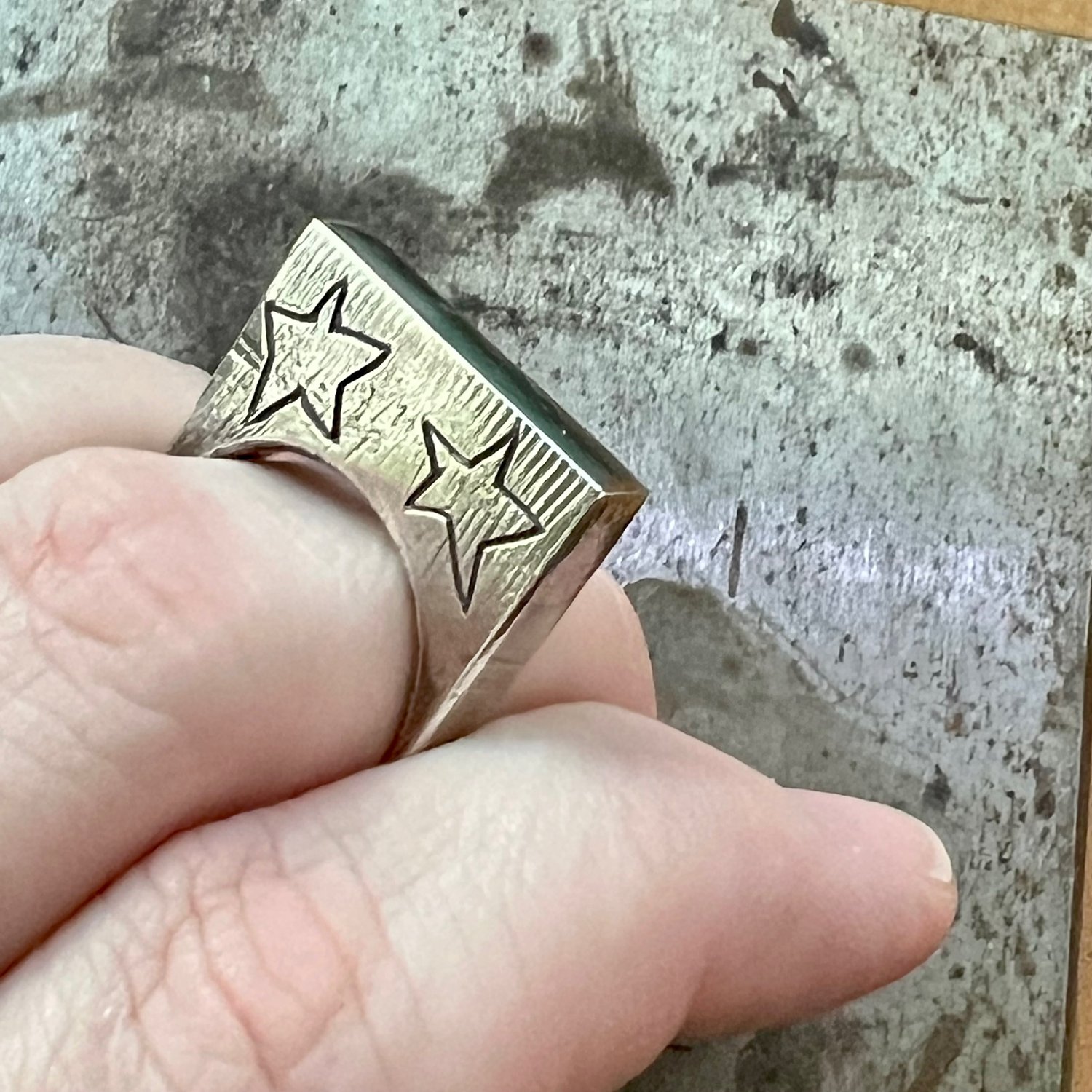 Image of Seeing Stars: Hand-carved Sterling Silver Ring, Size 8