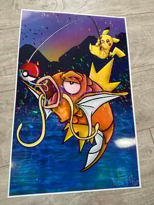 Image of Pikachu ⚡️ fishing 🎣 