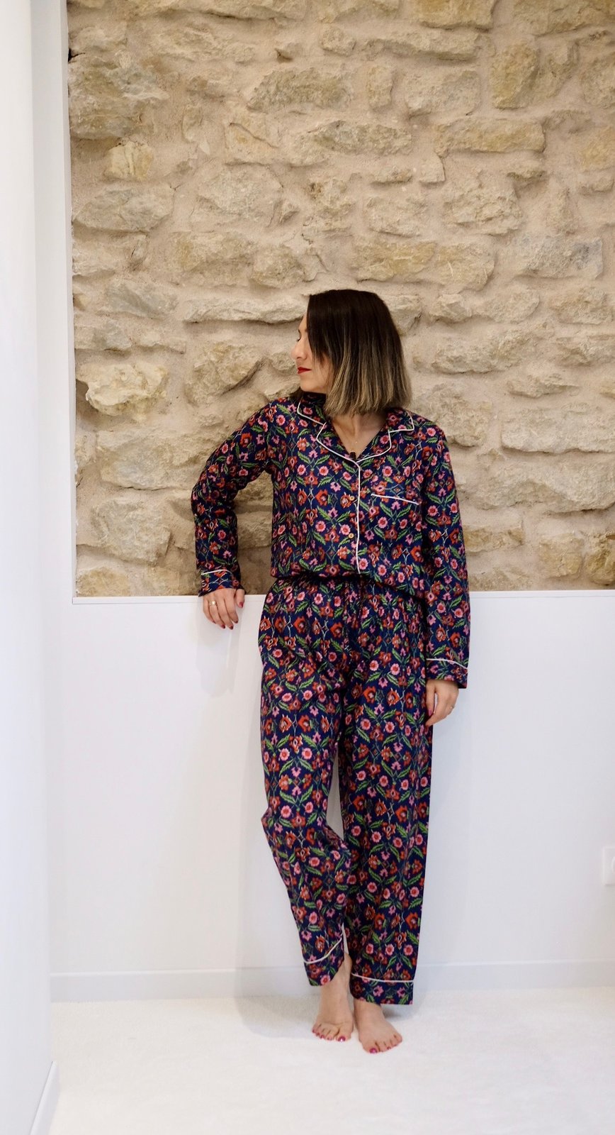 Pyjama femme fleuri Pondich ry