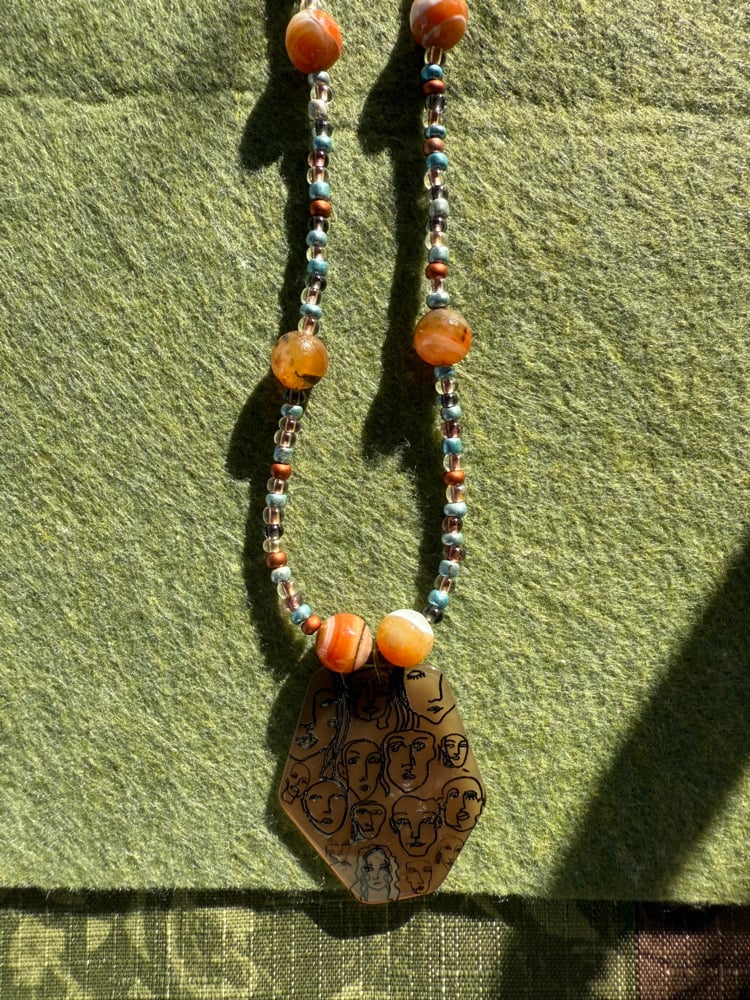 Image of Autumn faces necklace 🍂🍁🤎💛