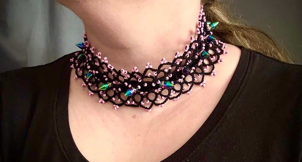 Image of Metal Rainbow Choker Necklace