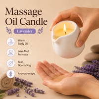 Image 1 of Ceramic Massage Oil Candle Lavender Soothing Floral Scented Low Melt Body Massage Candle Warm Oil Sk