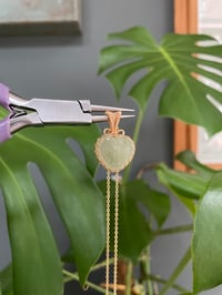 Image 4 of Gold  Peridot Heart Crystal  Necklace