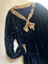 1930s silk velvet and lace mini dress