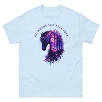 Image 1 of Go Where You Feel Free Horse Forest Unisex Classic Tee | Colorful Horse Graphic Shirt