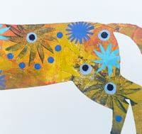 Image 3 of Yellow mono printed and collaged horse print