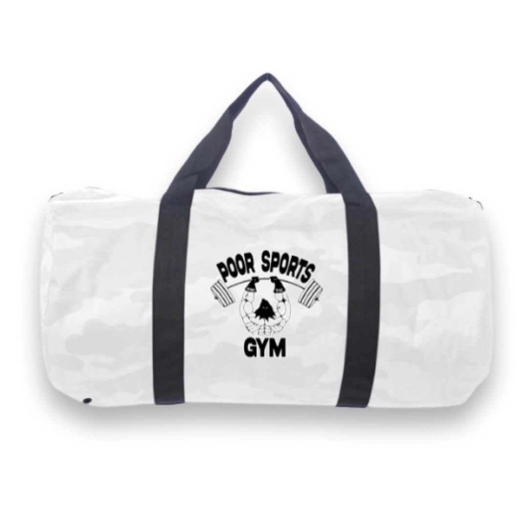 Image of POOR SPORTS DUFFLE - WHITE DEATH PRINT
