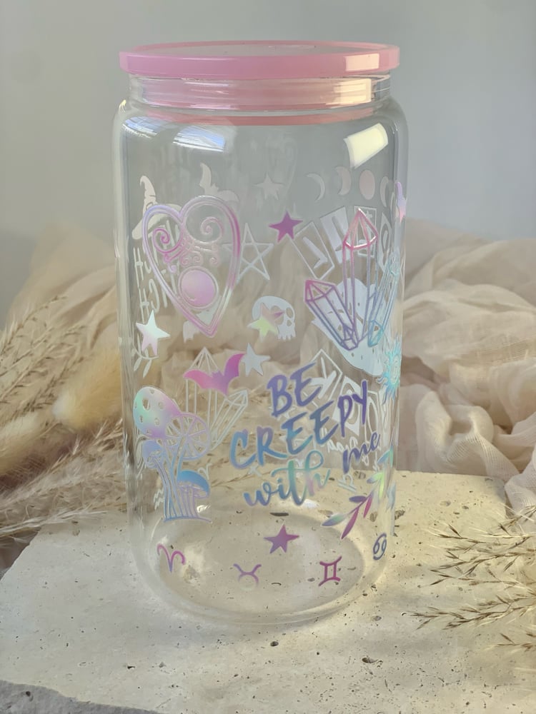 Image of Glass Can Cup Spell Pastel 