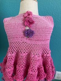 Image 5 of Pink Crochet Handmade Toddler Dress 2t