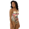 BOSSFITTED Colorful Cheetah Print One-Piece Swimsuit