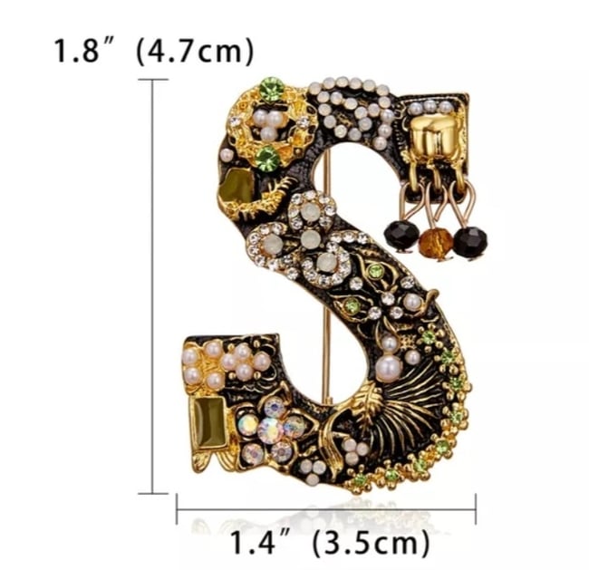 VINTAGE LETTER  BROOCHES