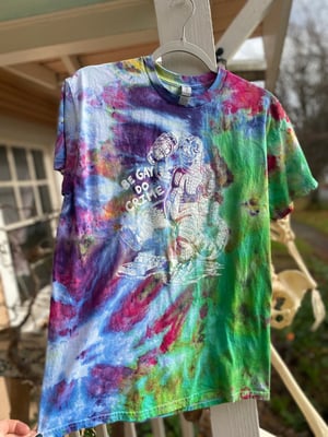 Image of MEDIUM Godzilla Be Gay Do Crime Tie Dye Shirt 9