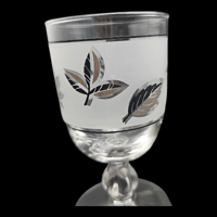 Image 2 of 3 Libbey Pedestal Autumn Print Silver Rim Glasses